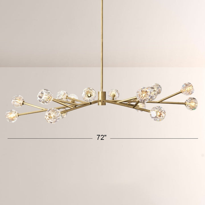 Crepus Glass Oval Chandelier 72"