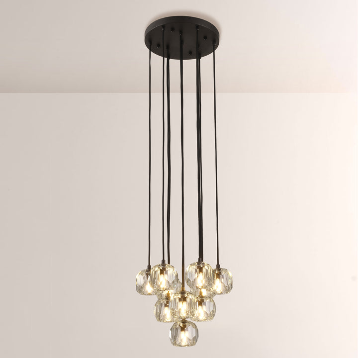 Crepus Glass Round Cluster Chandelier 14"