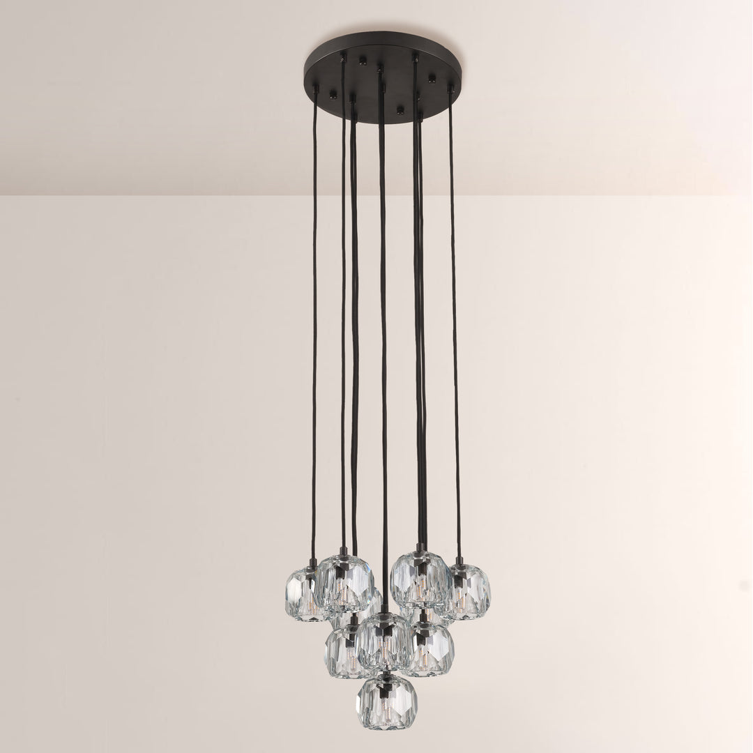 Crepus Glass Round Cluster Chandelier 14"