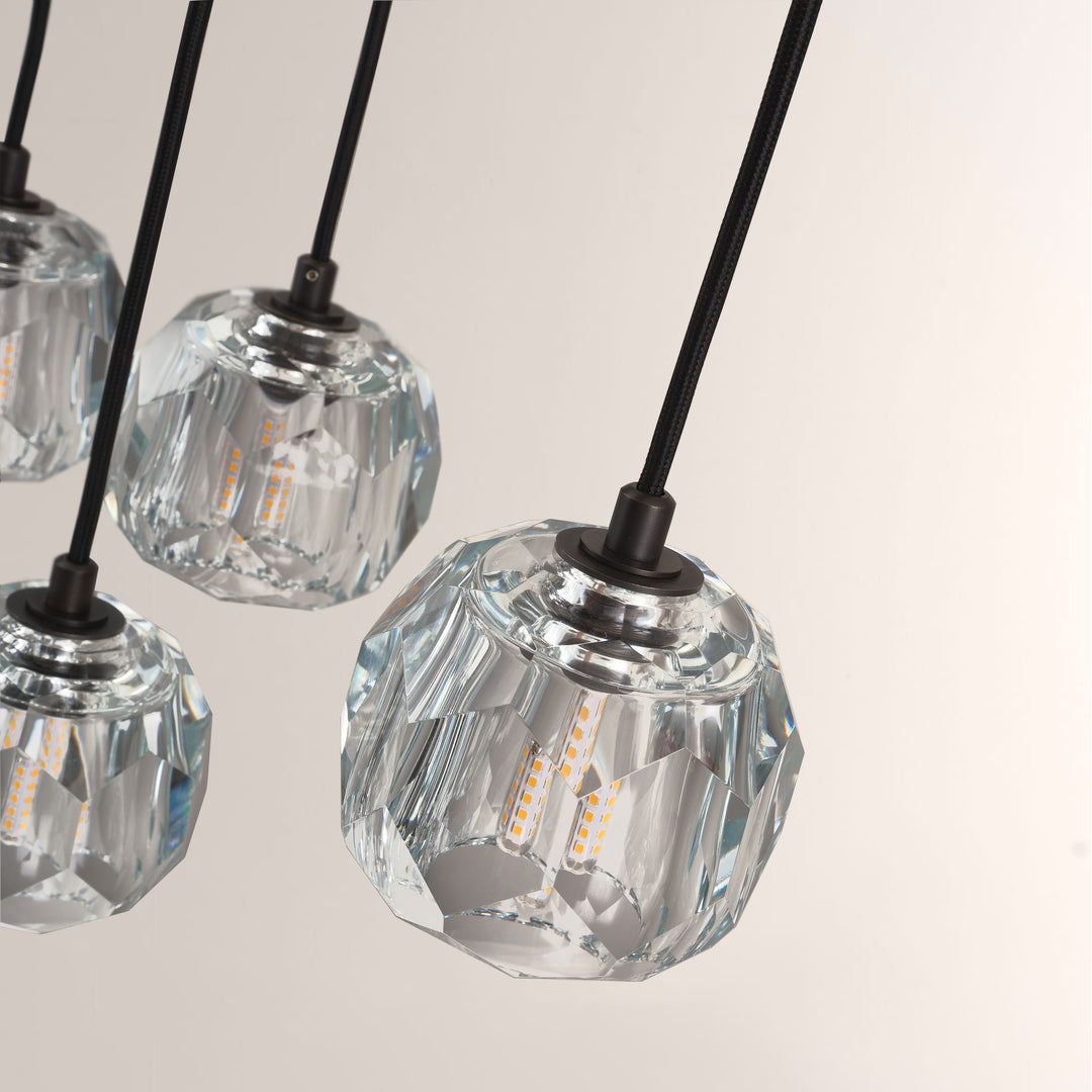 Crepus Glass Round Cluster Chandelier 14"