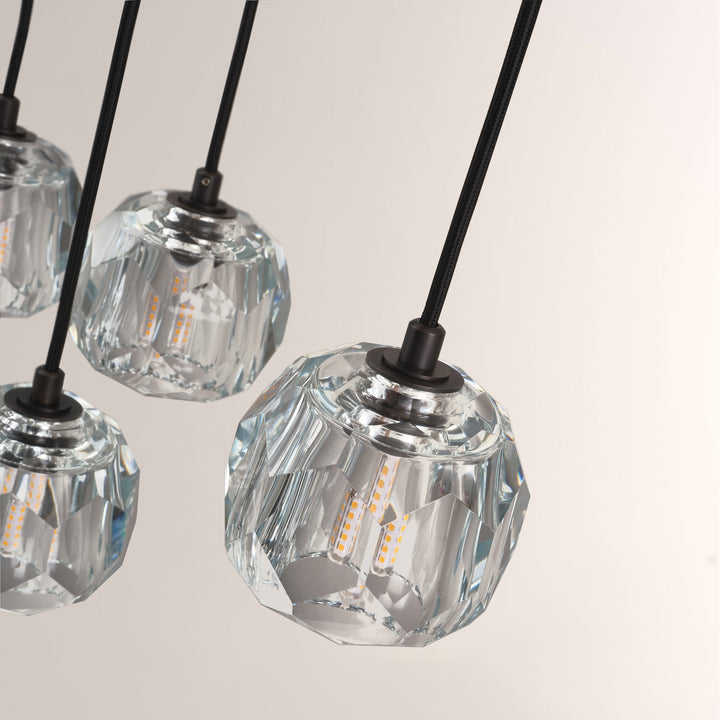 Crepus Glass Round Cluster Chandelier 14"