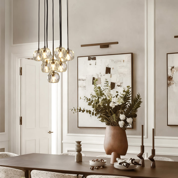 Crepus Glass Round Cluster Chandelier 14"