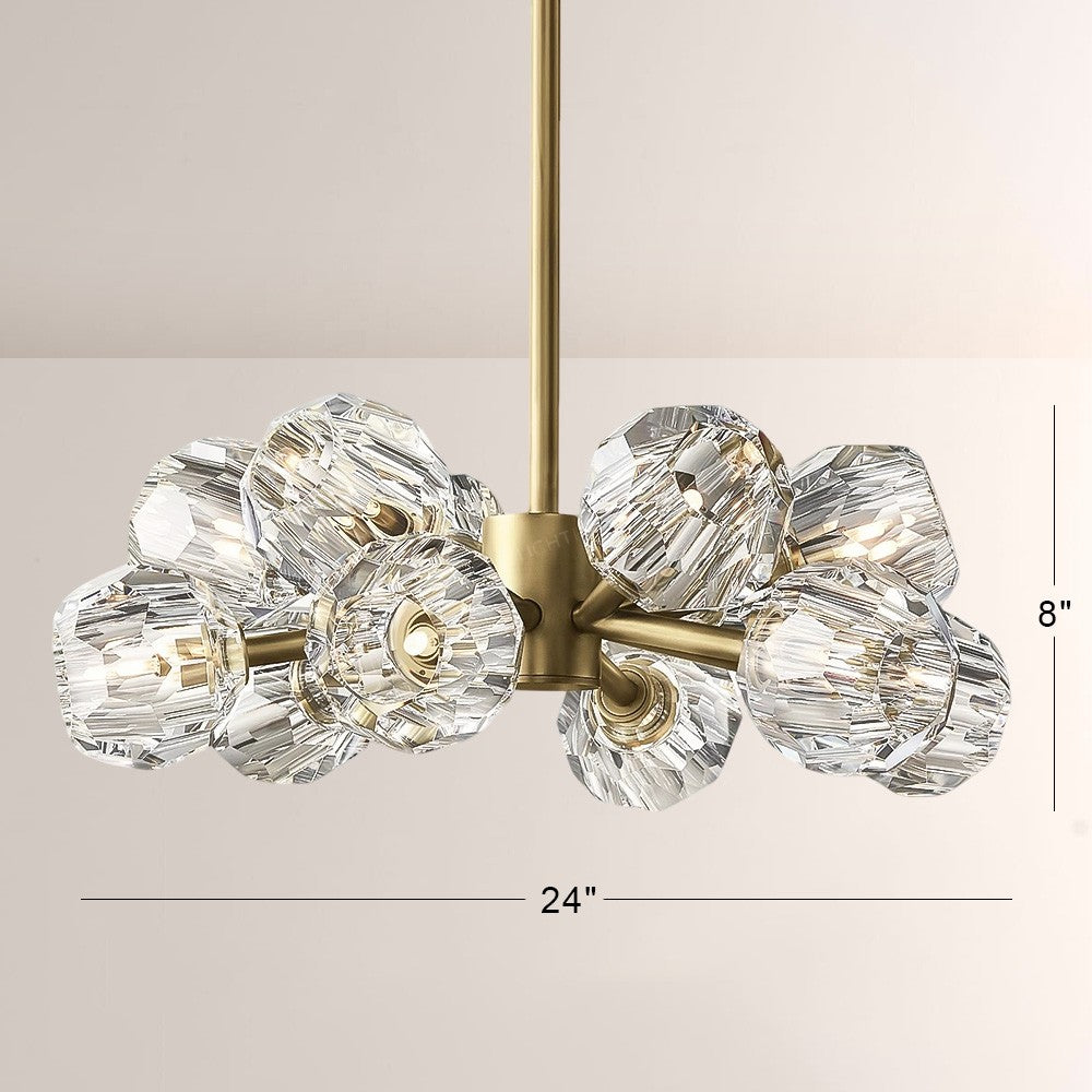 Crepus Clear Glass Round Chandelier 24"