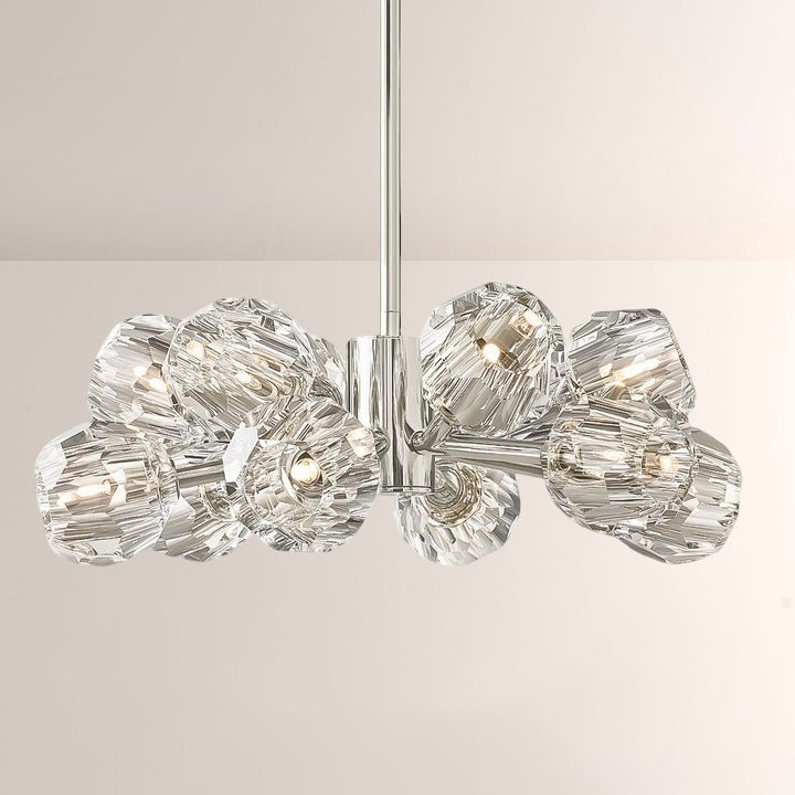 Crepus Clear Glass Round Chandelier 24"