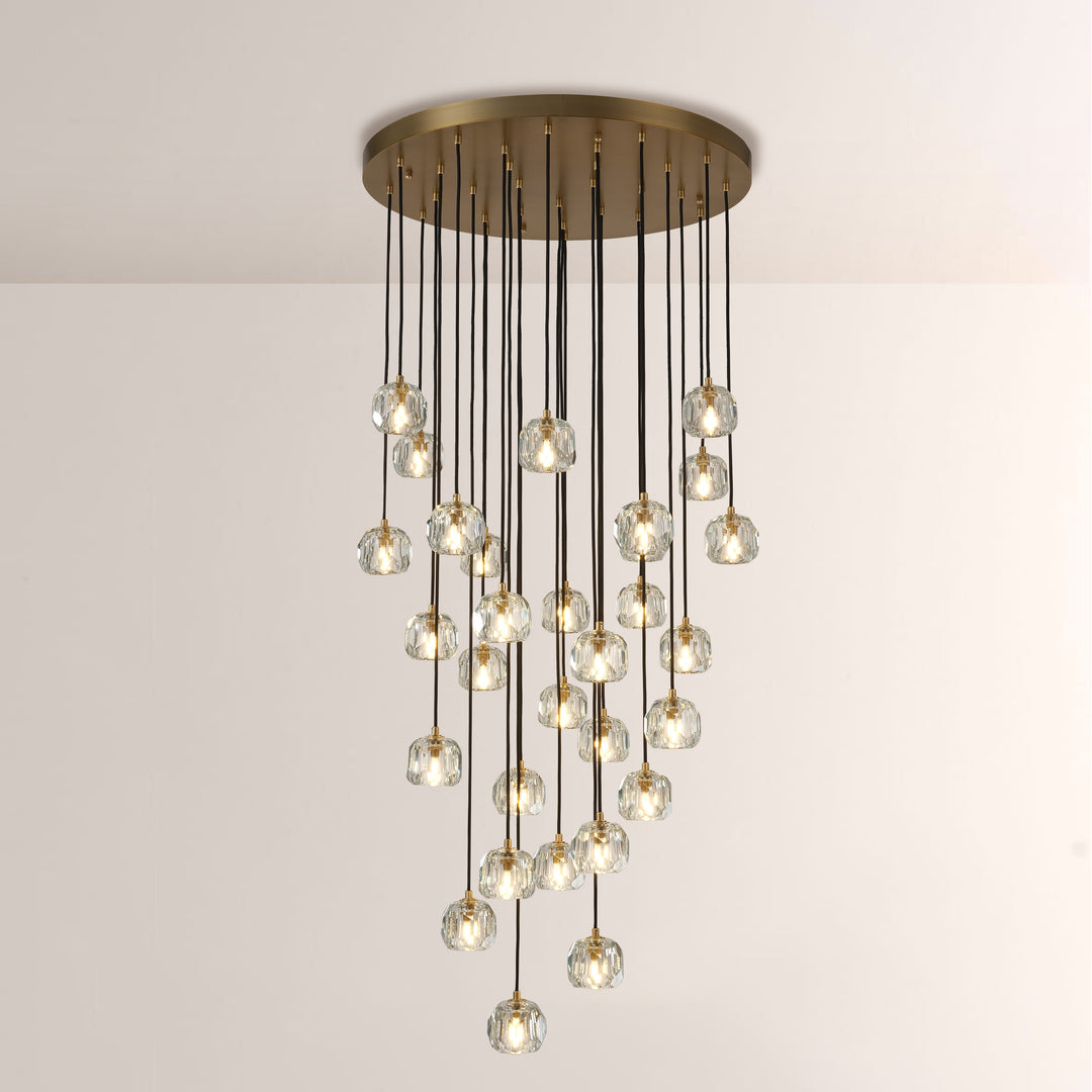 Crepus Smoke Glass Round Cluster Chandelier 30"