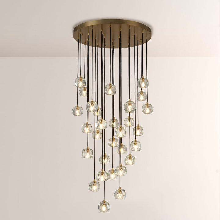 Crepus Smoke Glass Round Cluster Chandelier 30"