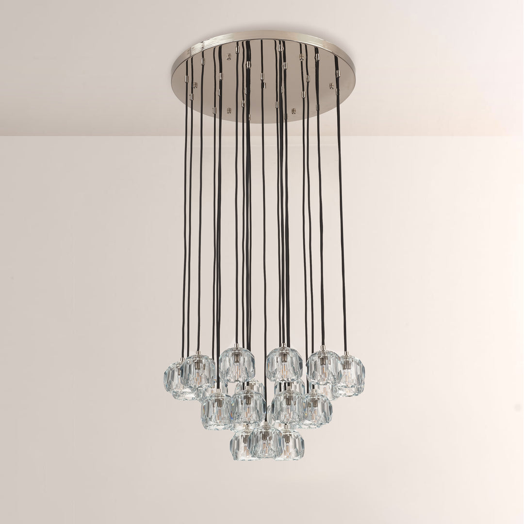 Crepus Glass Round Cluster Chandelier 24"