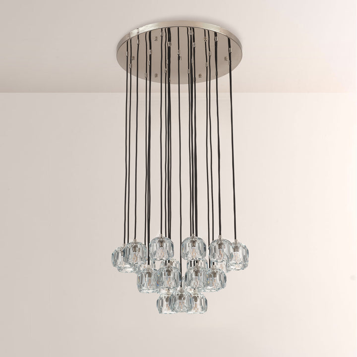 Crepus Glass Round Cluster Chandelier 24"