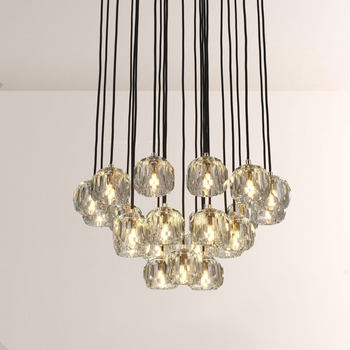 Crepus Glass Round Cluster Chandelier 24"