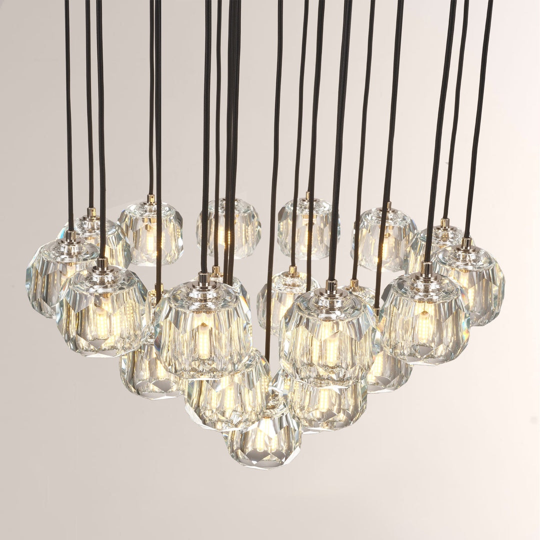 Crepus Glass Round Cluster Chandelier 24"