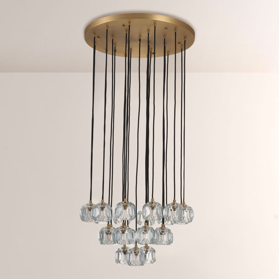 Crepus Glass Round Cluster Chandelier 24"