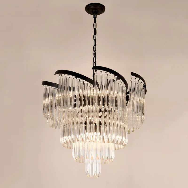 Twin Palms Round Crystal Chandelier