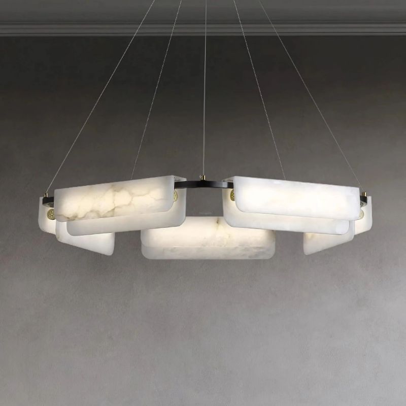 Dapit Alabaster Round Chandelier