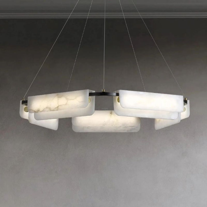 Dapit Alabaster Round Chandelier