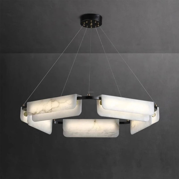 Dapit Alabaster Round Chandelier