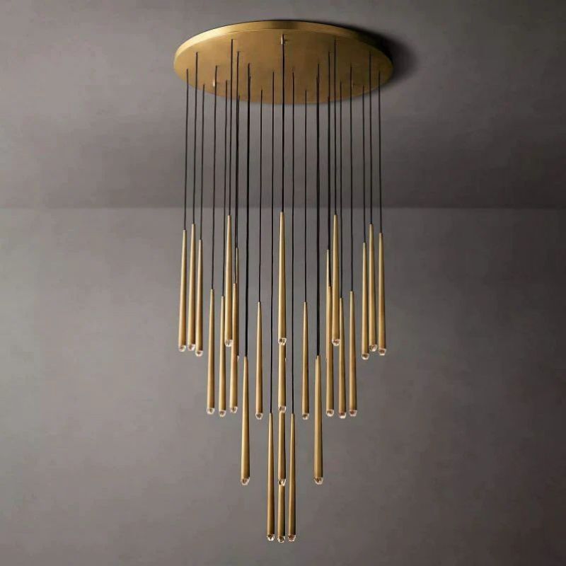 Felicia Meteor Shower Round Tapered Tubular Chandelier 48"