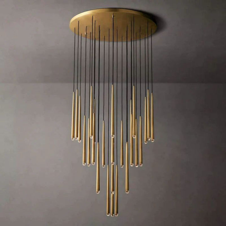 Felicia Meteor Shower Round Tapered Tubular Chandelier 48"