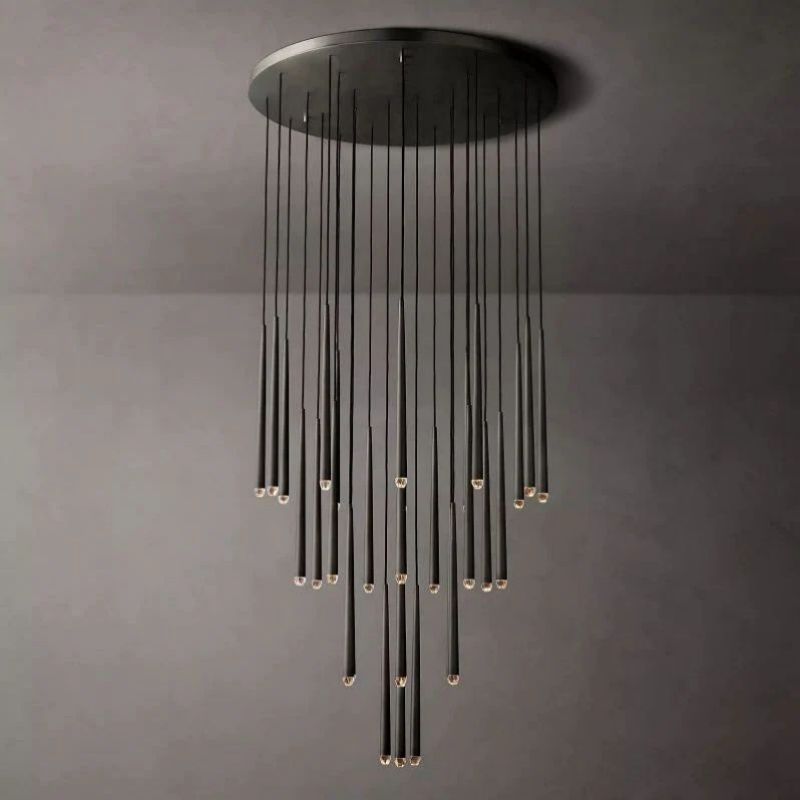 Felicia Meteor Shower Round Tapered Tubular Chandelier 48"