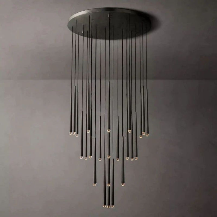 Felicia Meteor Shower Round Tapered Tubular Chandelier 48"