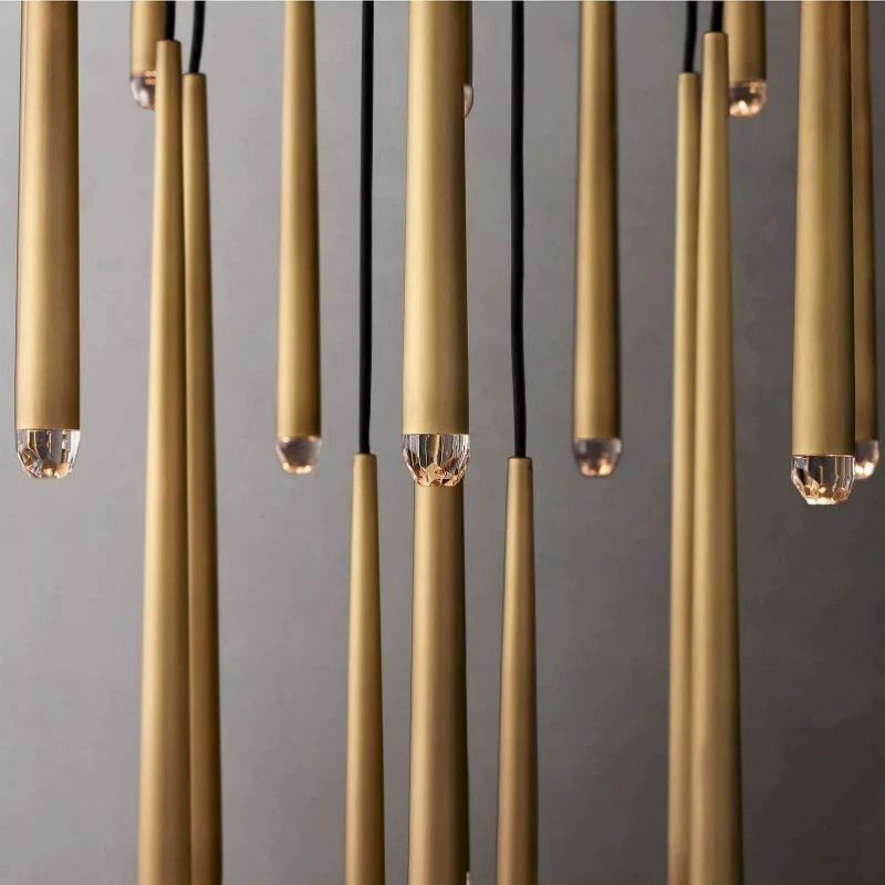 Felicia Meteor Shower Round Tapered Tubular Chandelier 48"