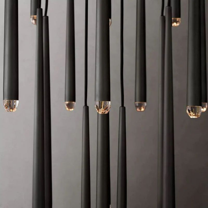 Felicia Meteor Shower Round Tapered Tubular Chandelier 48"