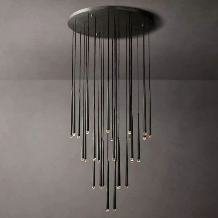 Felicia Meteor Shower Round Tapered Tubular Chandelier 48"