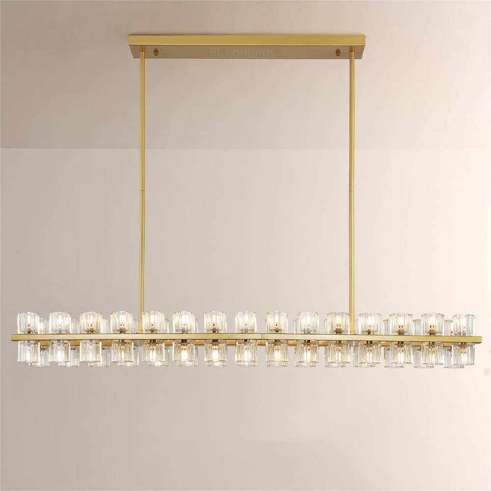Arcona Crystal Rectangular Chandelier 54"