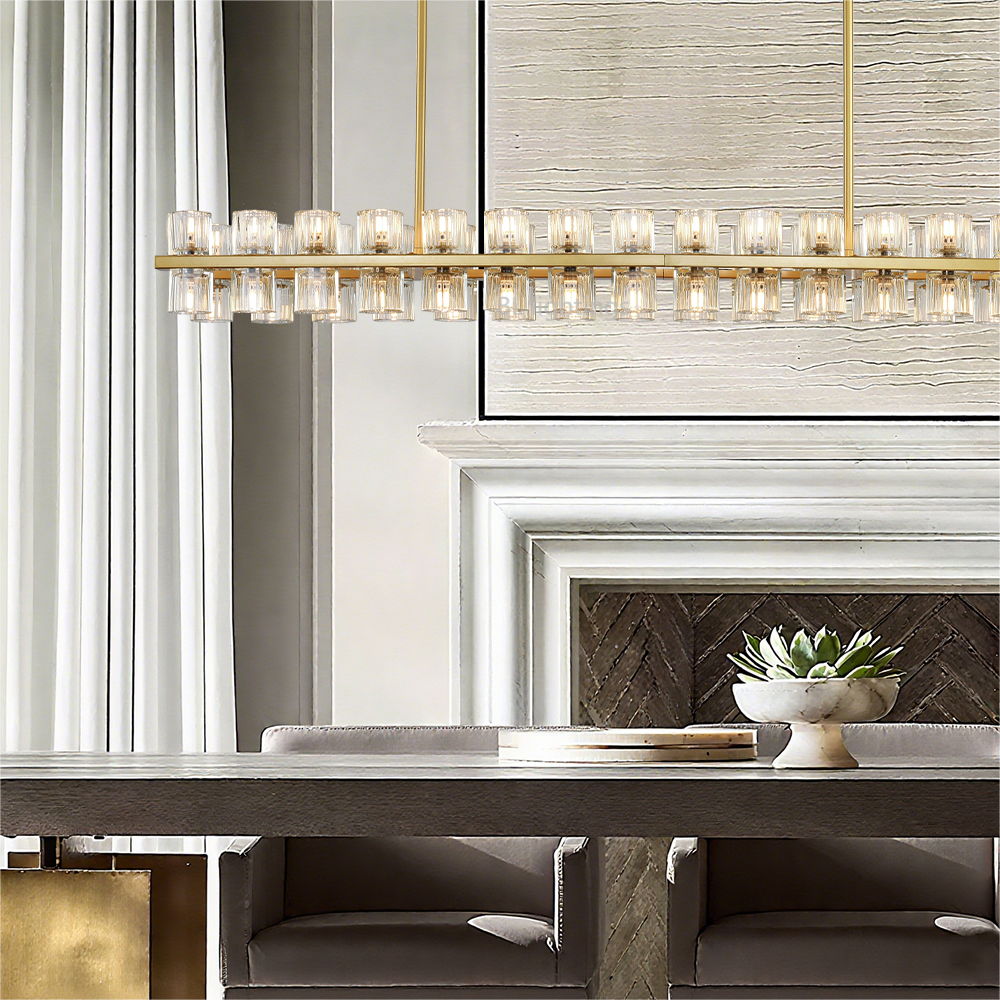 Arcona Crystal Rectangular Chandelier 54"