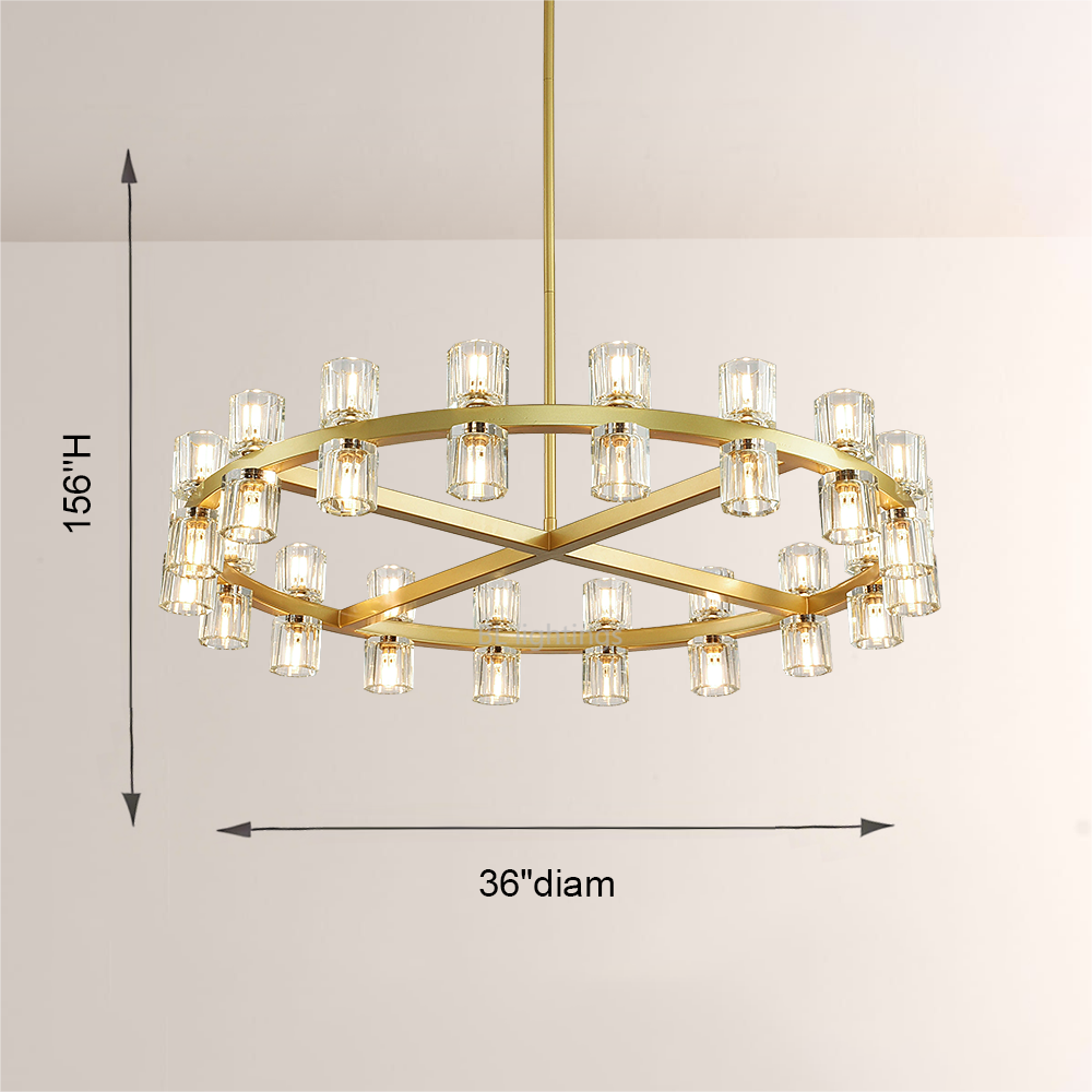 Arcona Crystal Round Chandelier 36"
