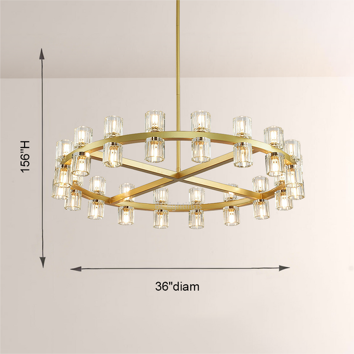 Arcona Crystal Round Chandelier 36"