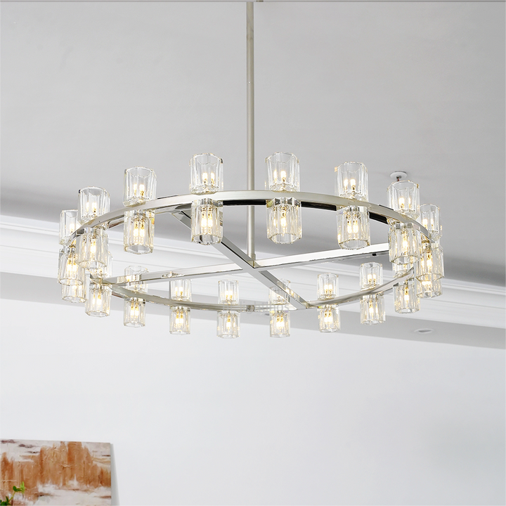 Arcona Crystal Round Chandelier 36"