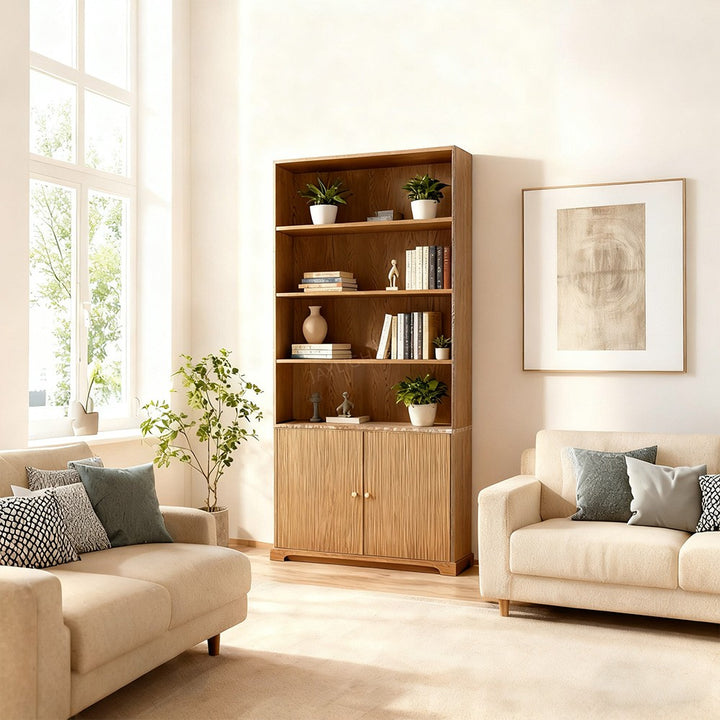 Genetta Emperador Reeded Sideboard & Hutch