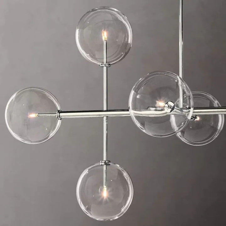 Glass Globe Linear Chandelier 72''