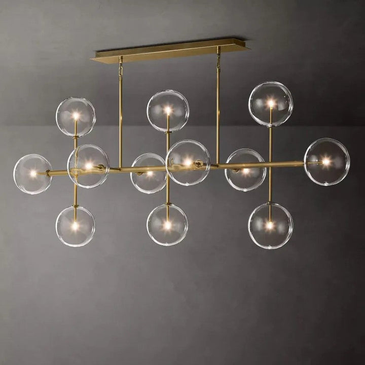 Glass Globe Linear Chandelier 72''