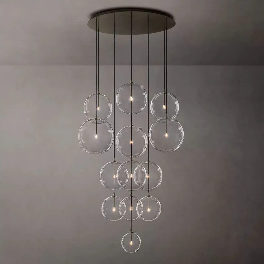 Glass Globe Cluster Chandelier 44''