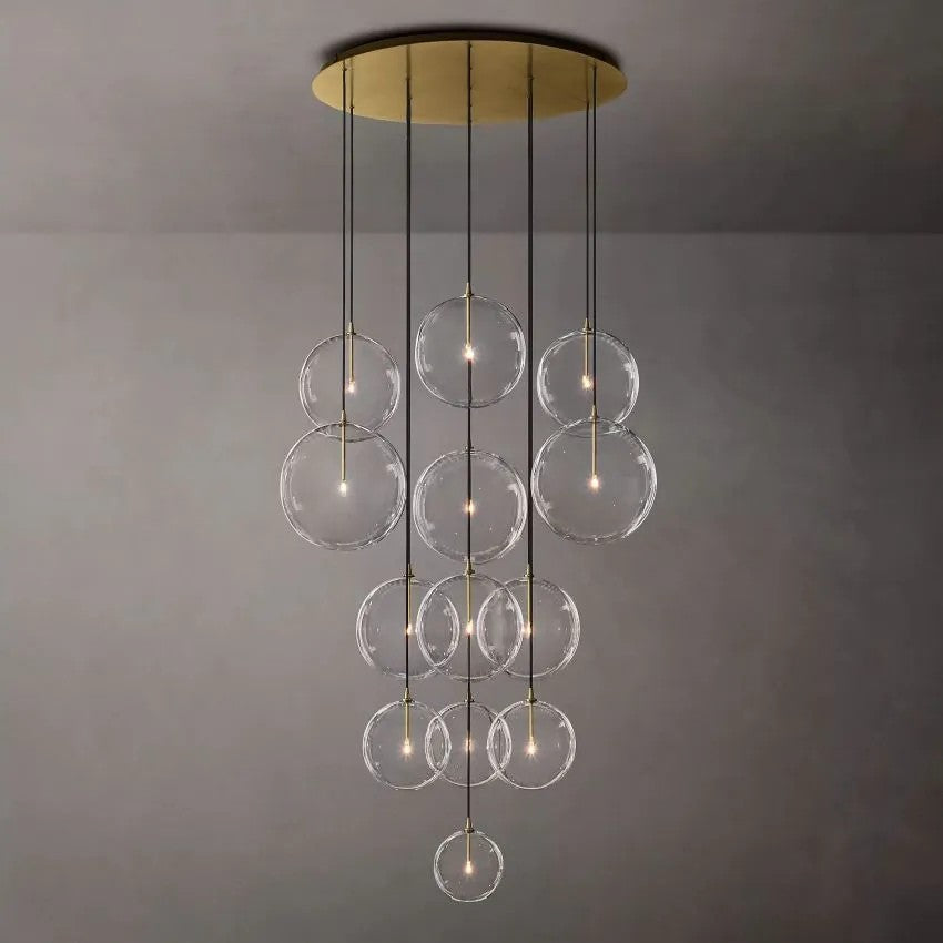 Glass Globe Cluster Chandelier 44''