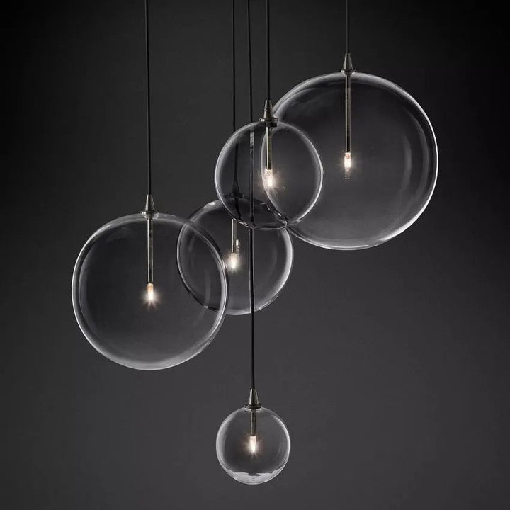 Glass Globe Cluster Chandelier 24''