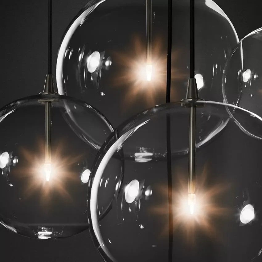 Glass Globe Cluster Chandelier 24''