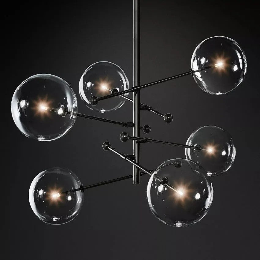 Glass Globe Pendant Chandelier 55''