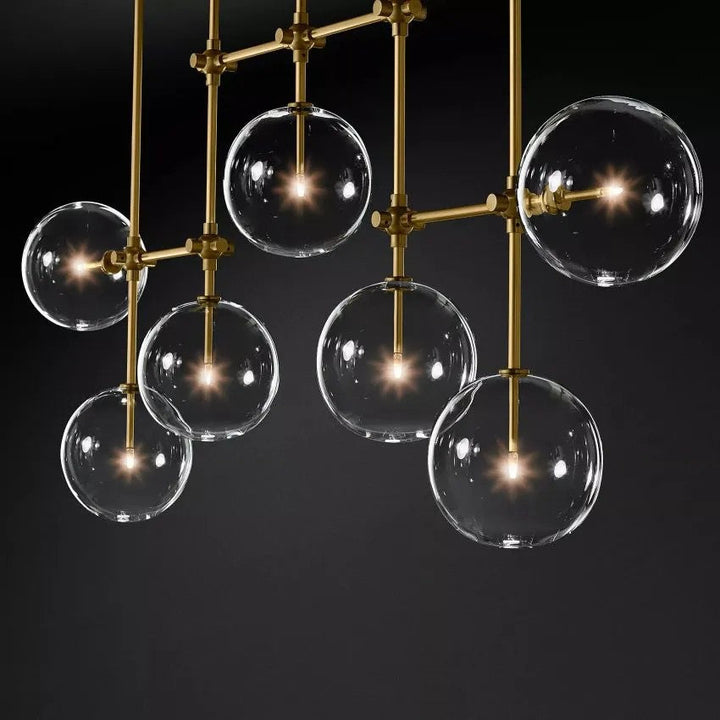 Glass Globe Linear Chandelier 60''