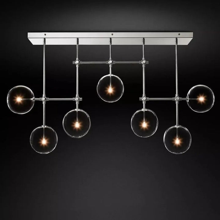 Glass Globe Linear Chandelier 60''