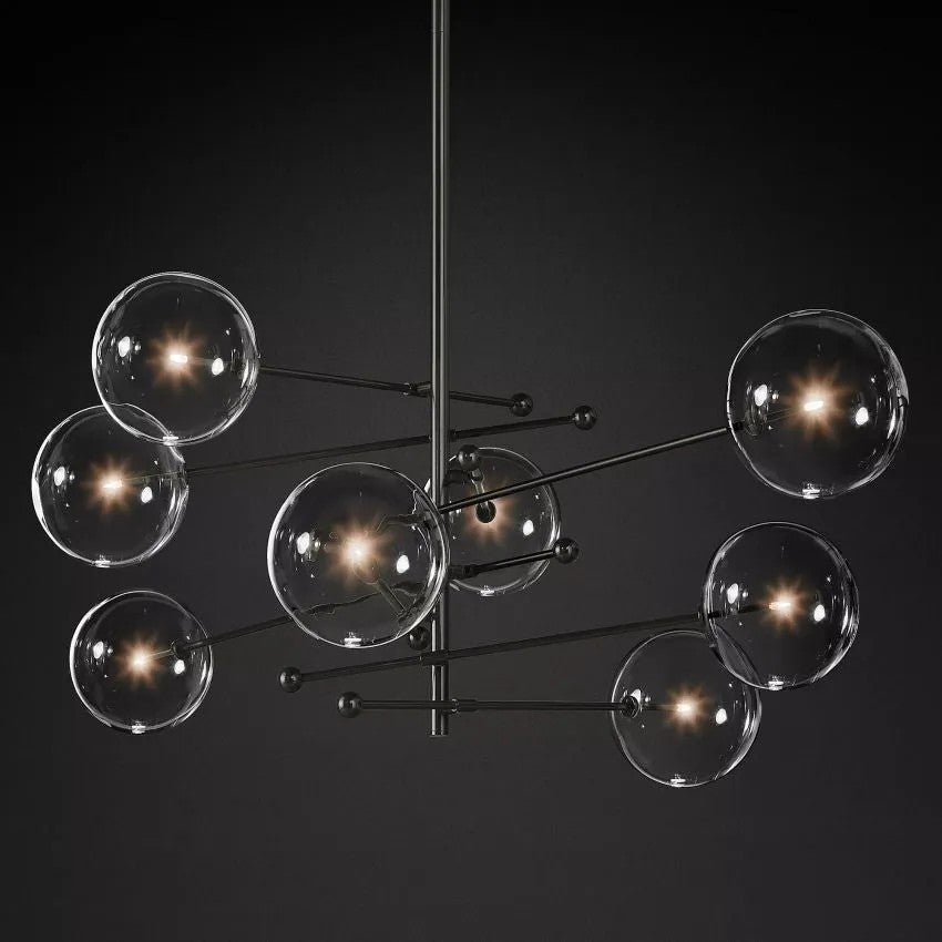 Glass Globe Pendant Chandelier 79''