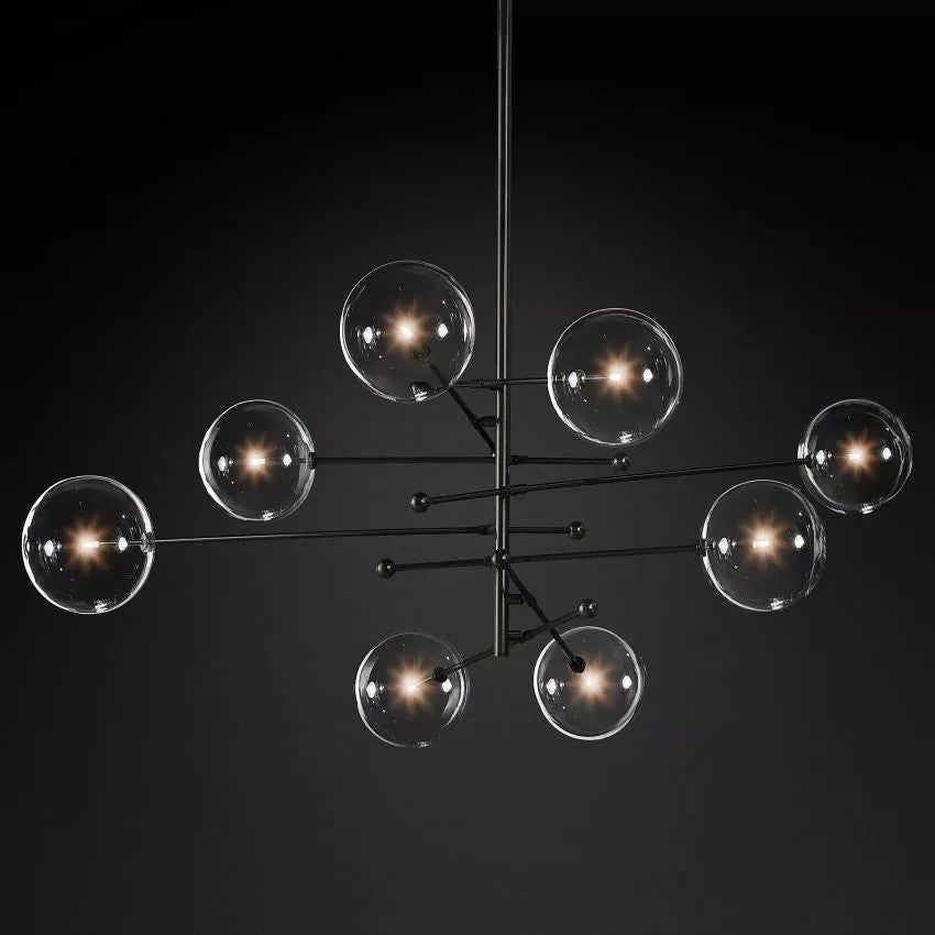 Glass Globe Pendant Chandelier 79''