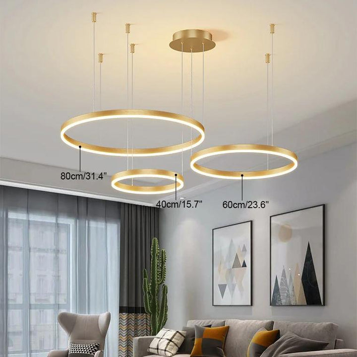 Halo Multi Rings Gold Chandelier