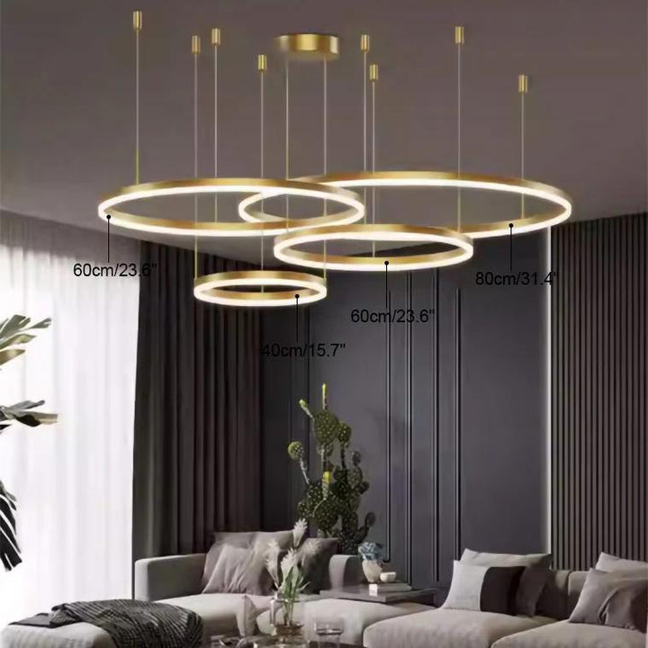 Halo Multi Rings Gold Chandelier