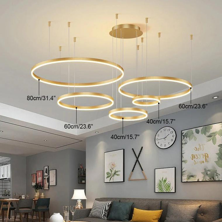 Halo Multi Rings Gold Chandelier