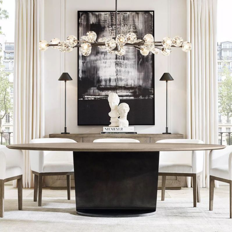 Crepus Glass Oval Chandelier 72"