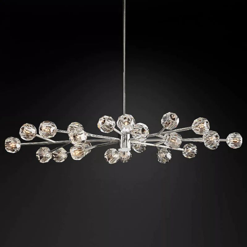 Crepus Glass Oval Chandelier 72"