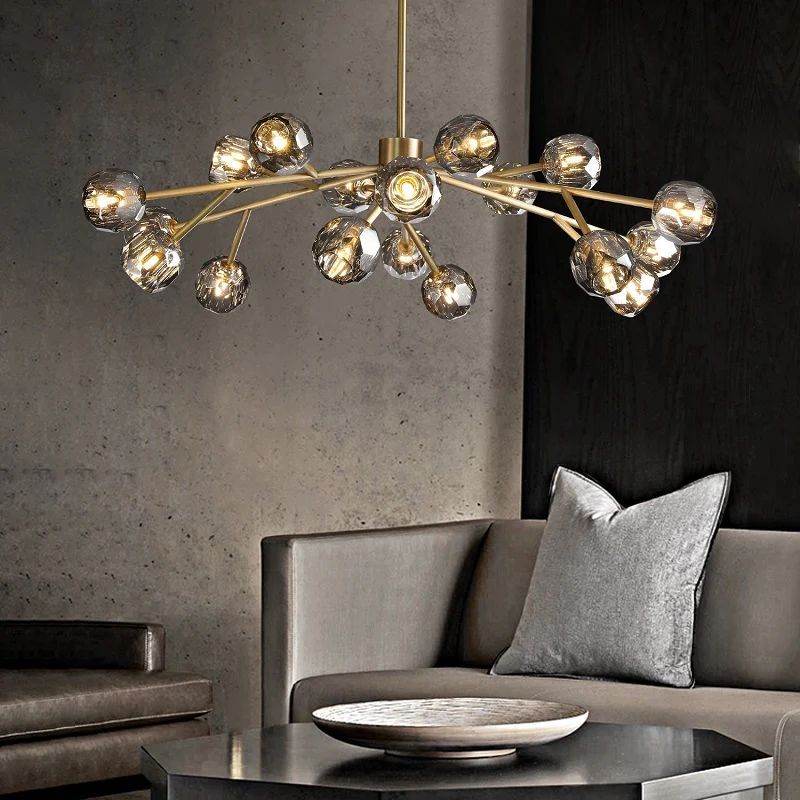 Kristal Glass Round Chandelier 48" - thebelacan