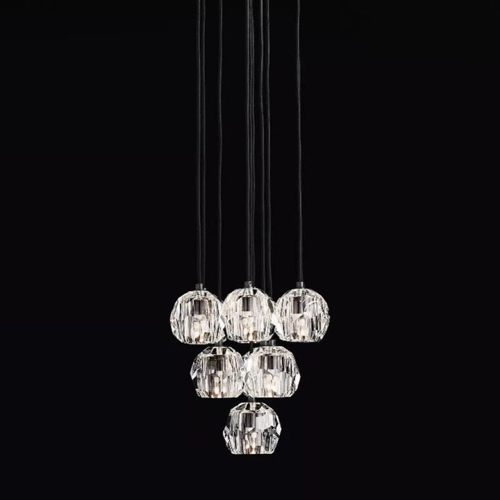 Crepus Glass Round Cluster Chandelier 14"